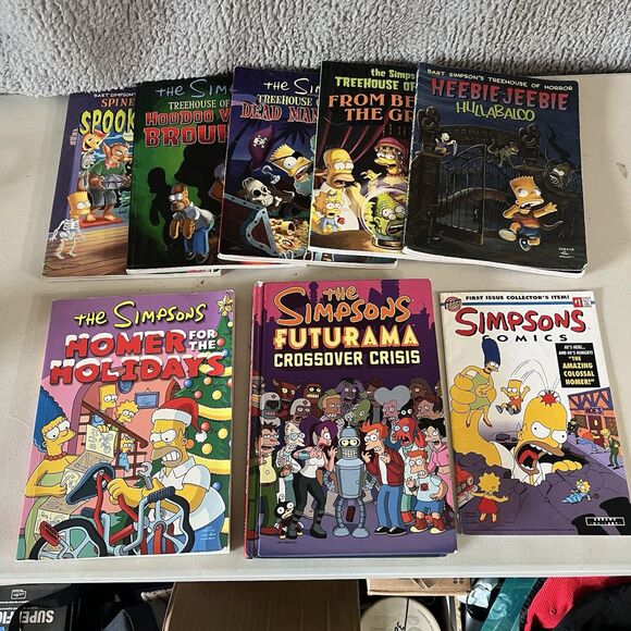 Simpsons Comics LOT 7 Large Graphic Novels Futurama Book First Collector Issue! - Picture 1 of 16